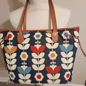Brighton Navy and Multicolor Floral Tote